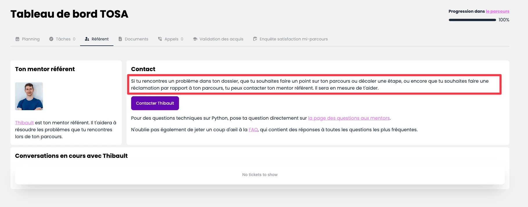 Prise de contact réclamation