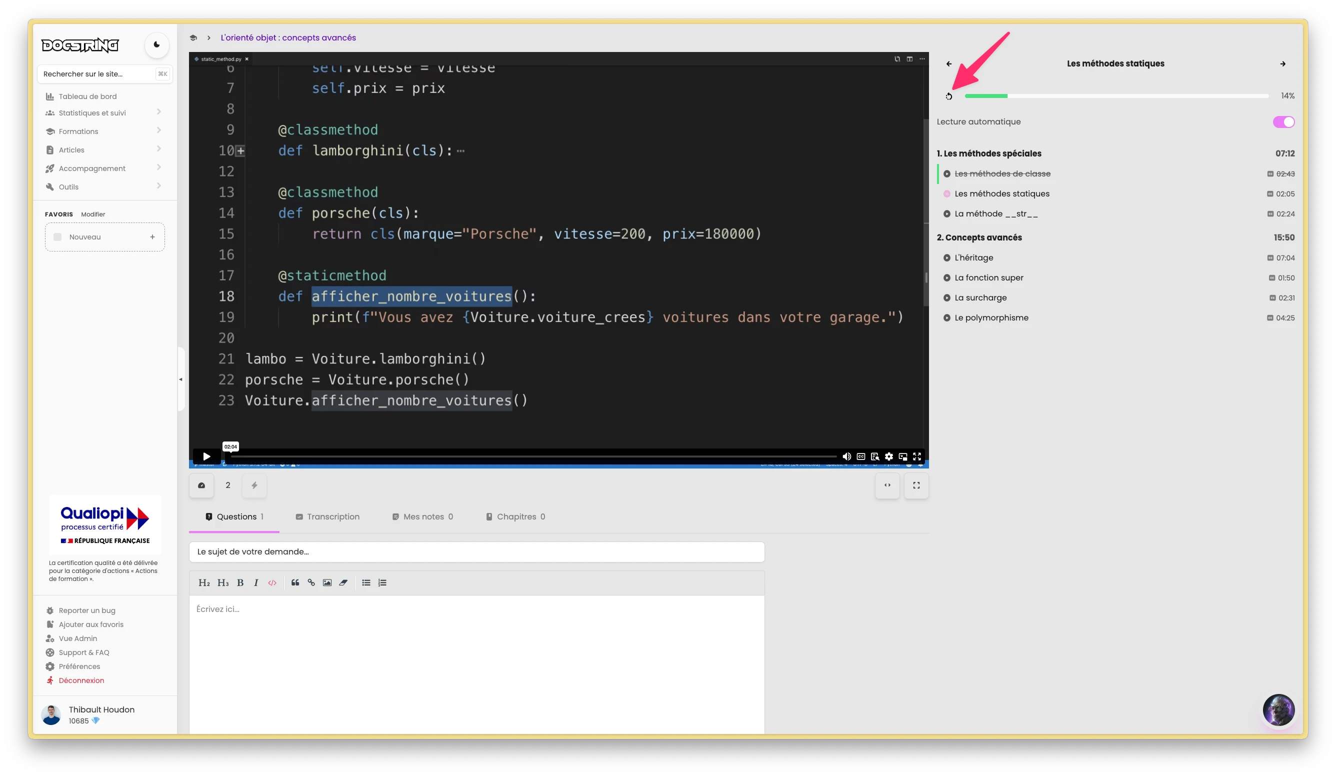 Réinitialiser la progression